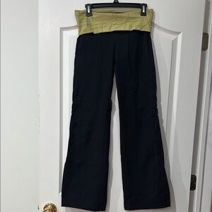 Bebe Sport Black and Yellow Wide Leg Pants